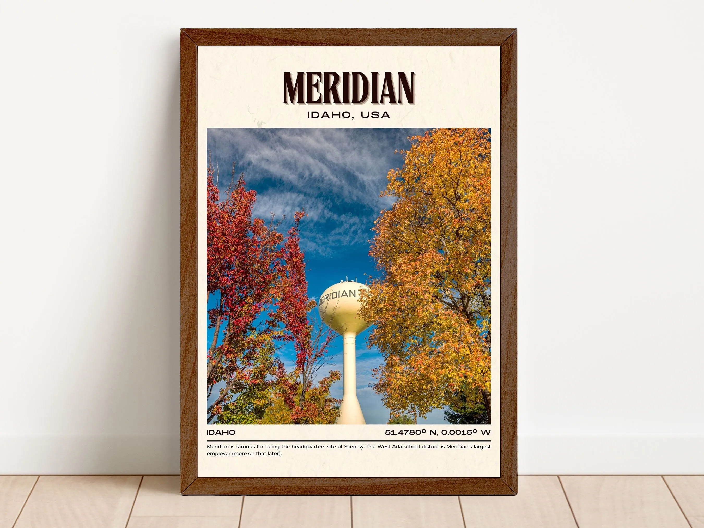 Meridian Vintage Wall Art, Idaho, USA