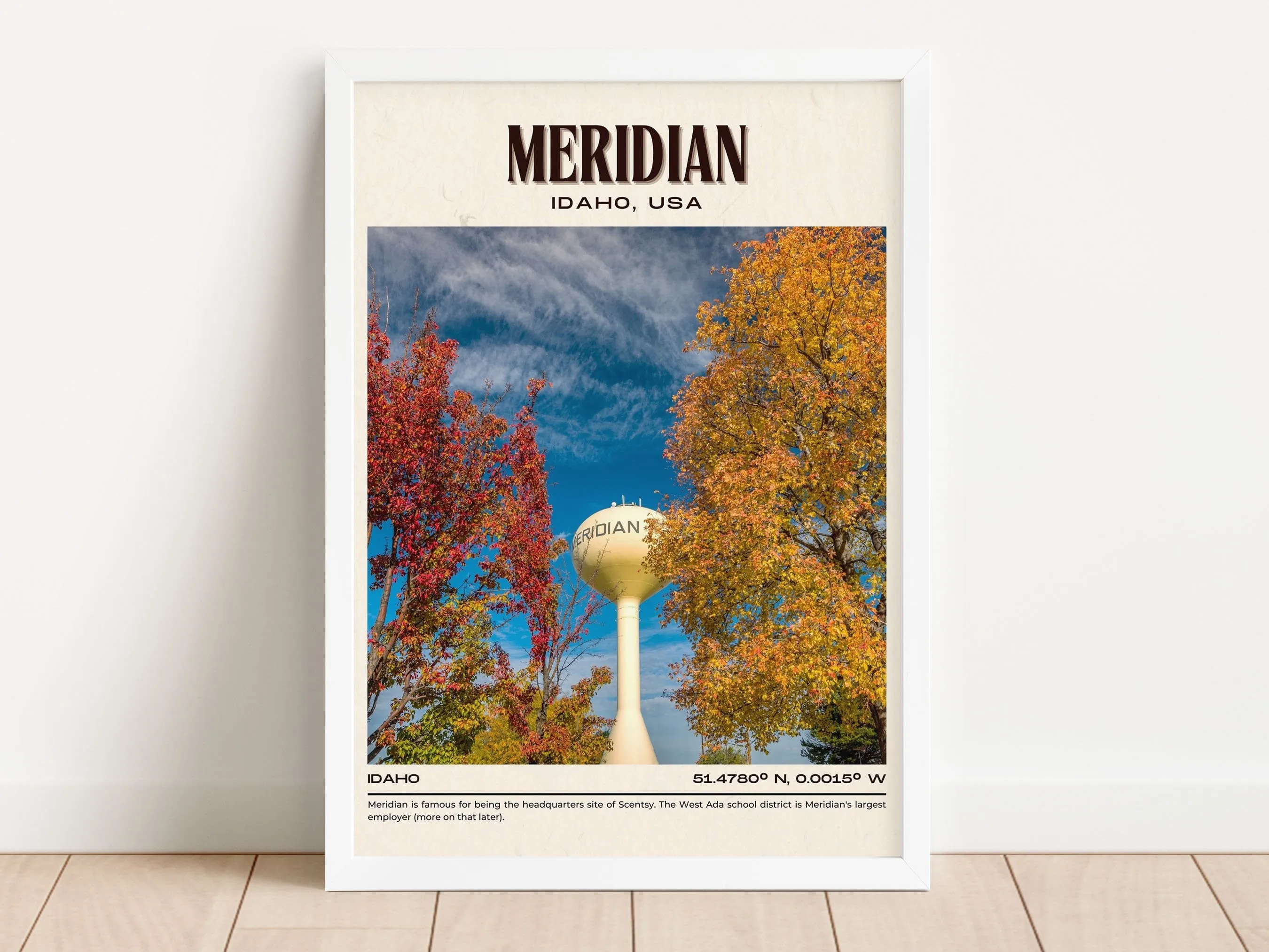 Meridian Vintage Wall Art, Idaho, USA