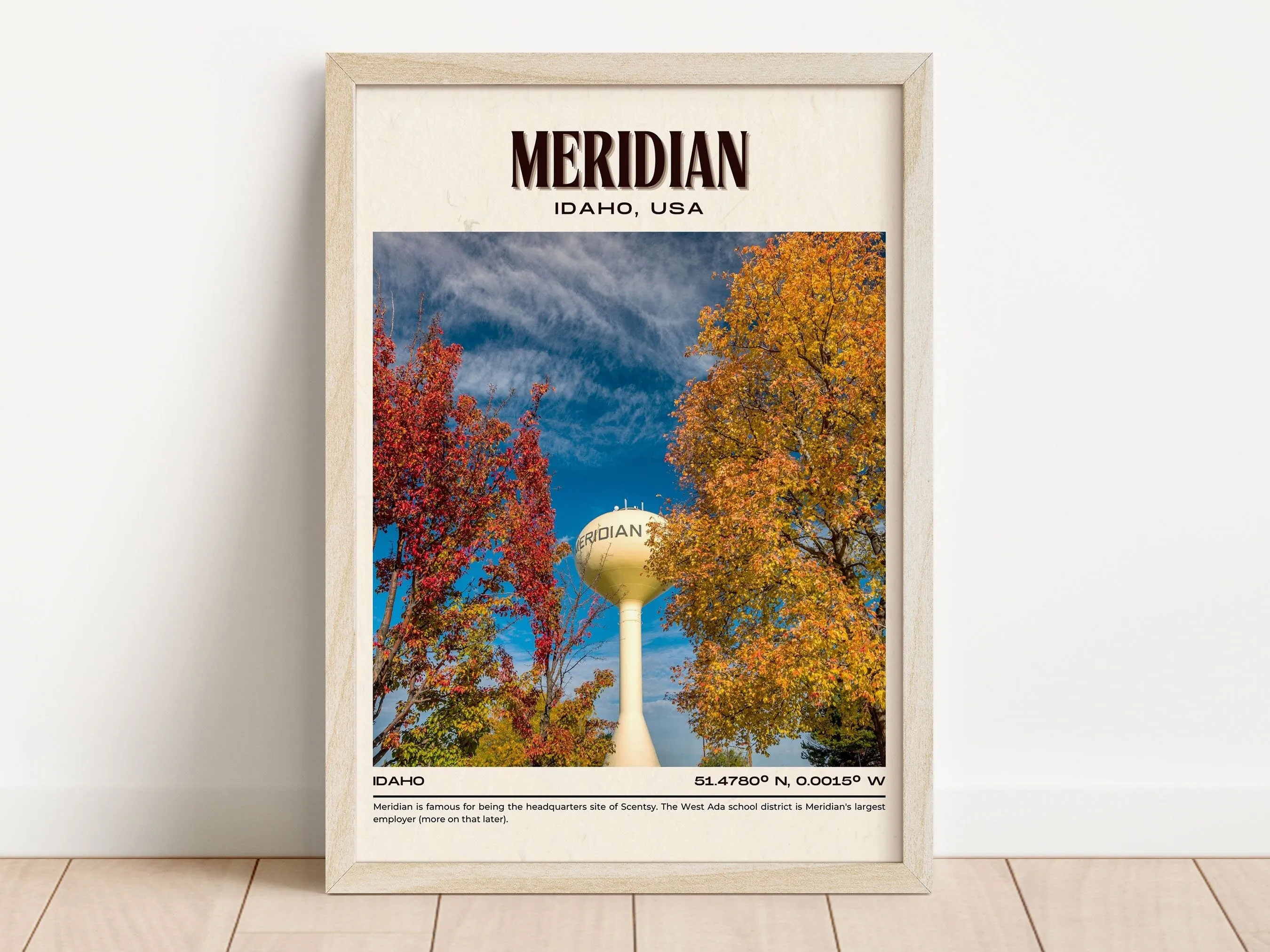 Meridian Vintage Wall Art, Idaho, USA