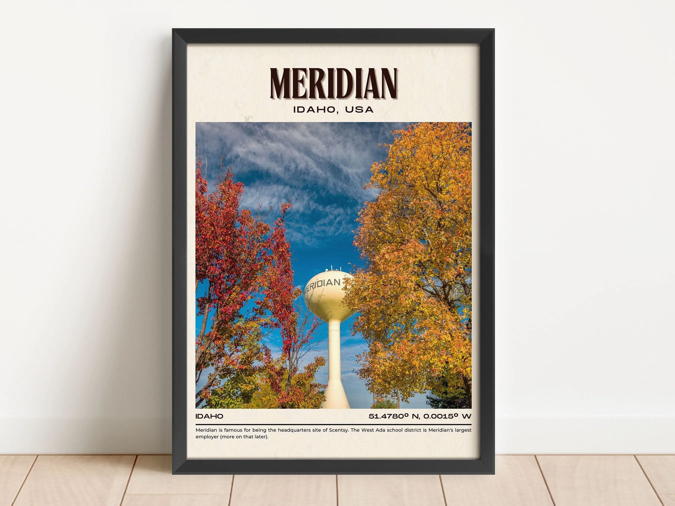 Meridian Vintage Wall Art, Idaho, USA