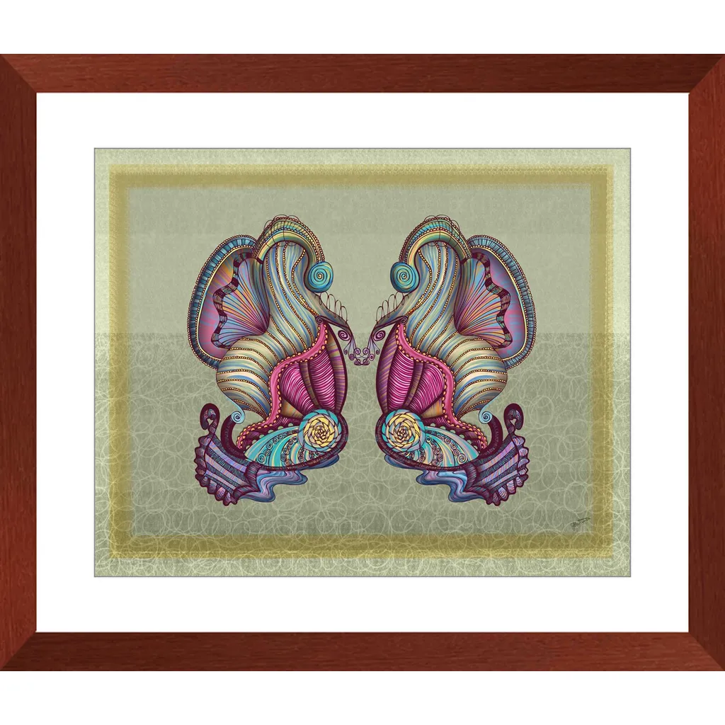 Mermaid Seashells Framed Art Print