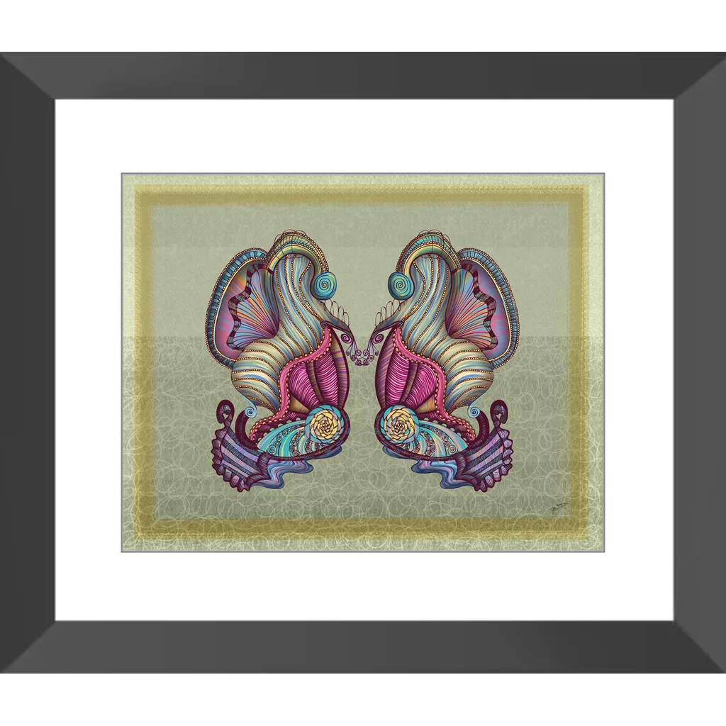 Mermaid Seashells Framed Art Print