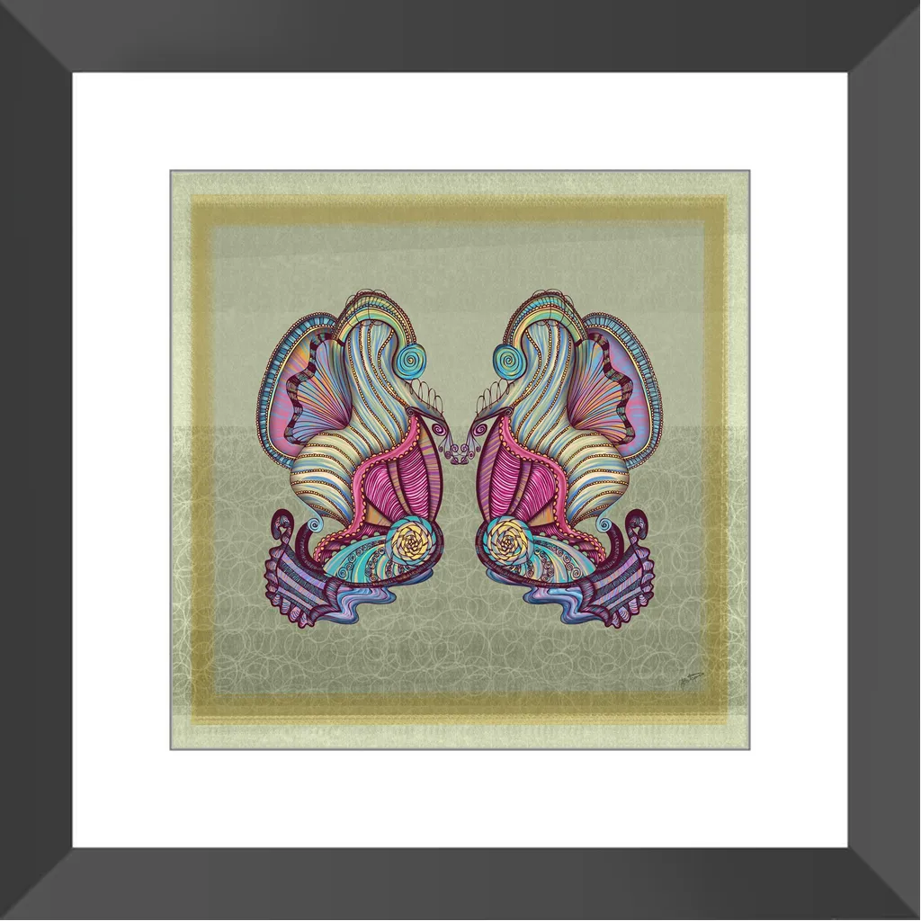 Mermaid Seashells Framed Art Print