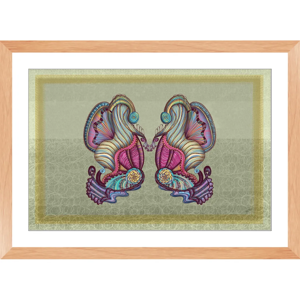 Mermaid Seashells Framed Art Print