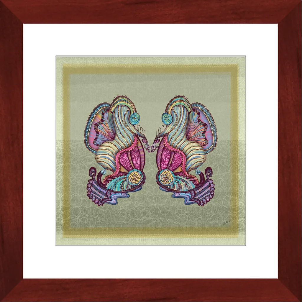 Mermaid Seashells Framed Art Print