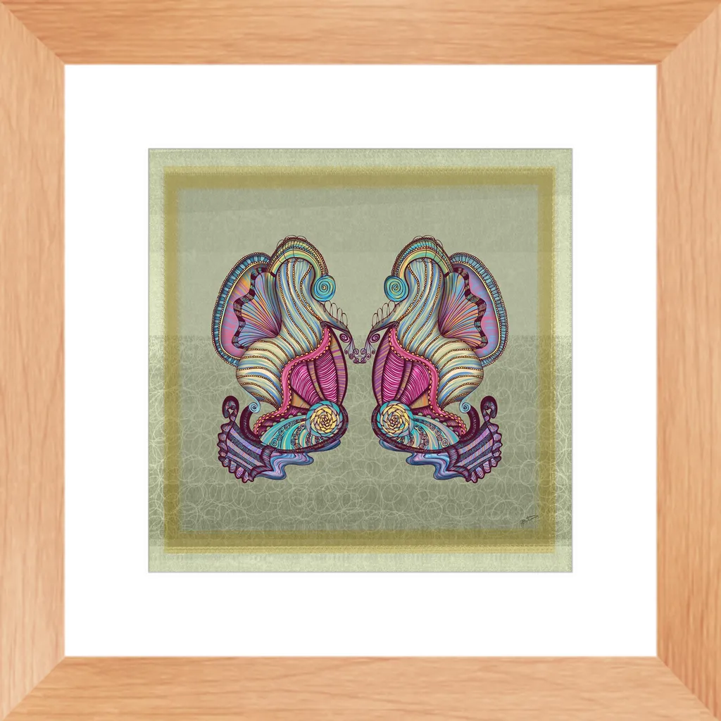 Mermaid Seashells Framed Art Print