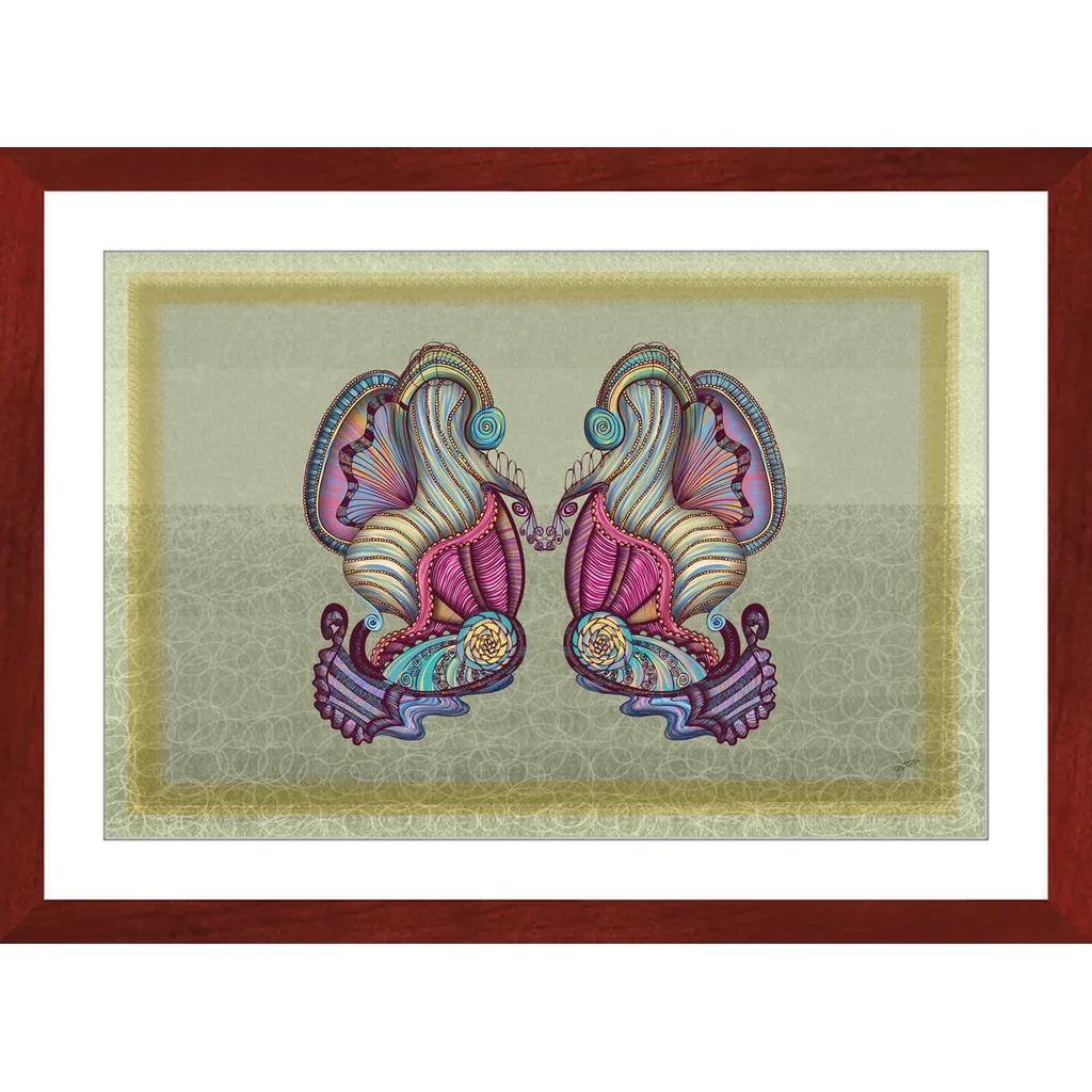 Mermaid Seashells Framed Art Print