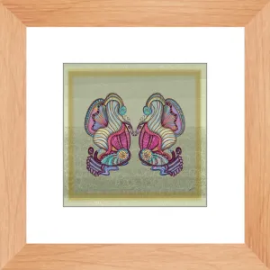 Mermaid Seashells Framed Art Print