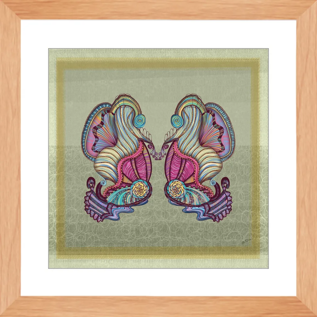 Mermaid Seashells Framed Art Print