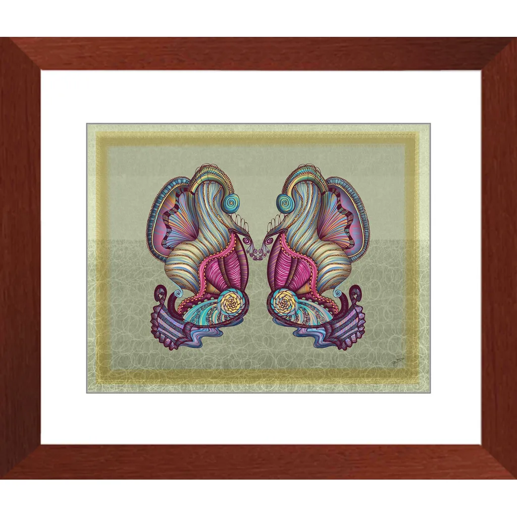 Mermaid Seashells Framed Art Print