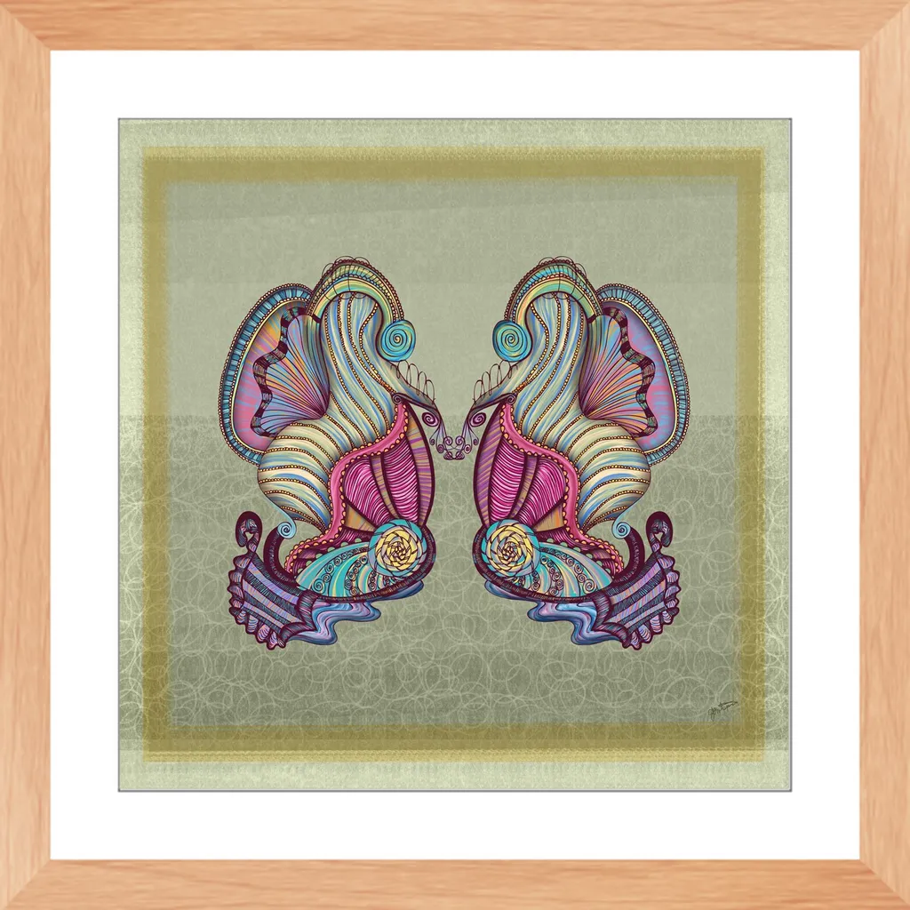 Mermaid Seashells Framed Art Print
