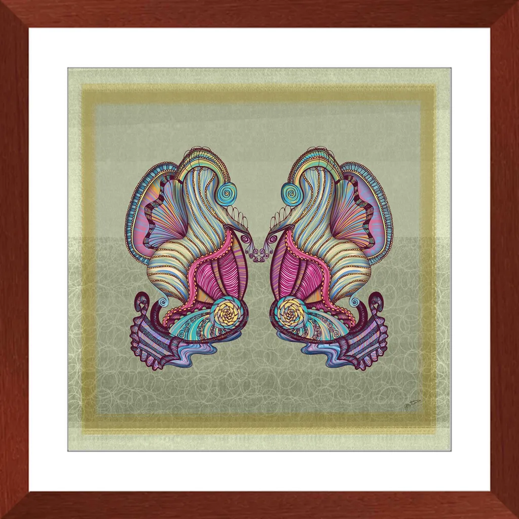 Mermaid Seashells Framed Art Print