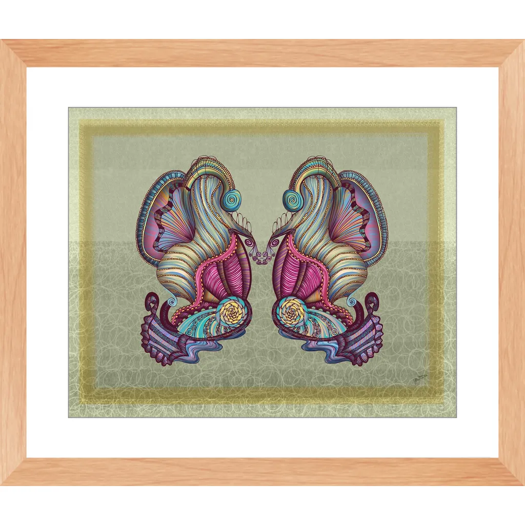 Mermaid Seashells Framed Art Print