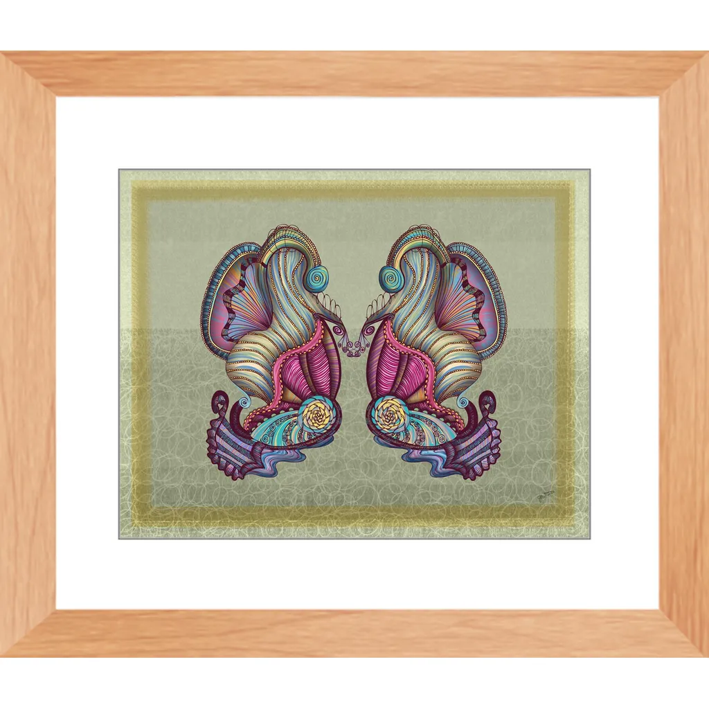 Mermaid Seashells Framed Art Print