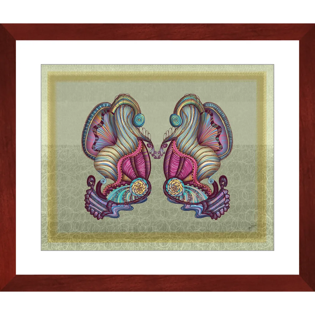 Mermaid Seashells Framed Art Print