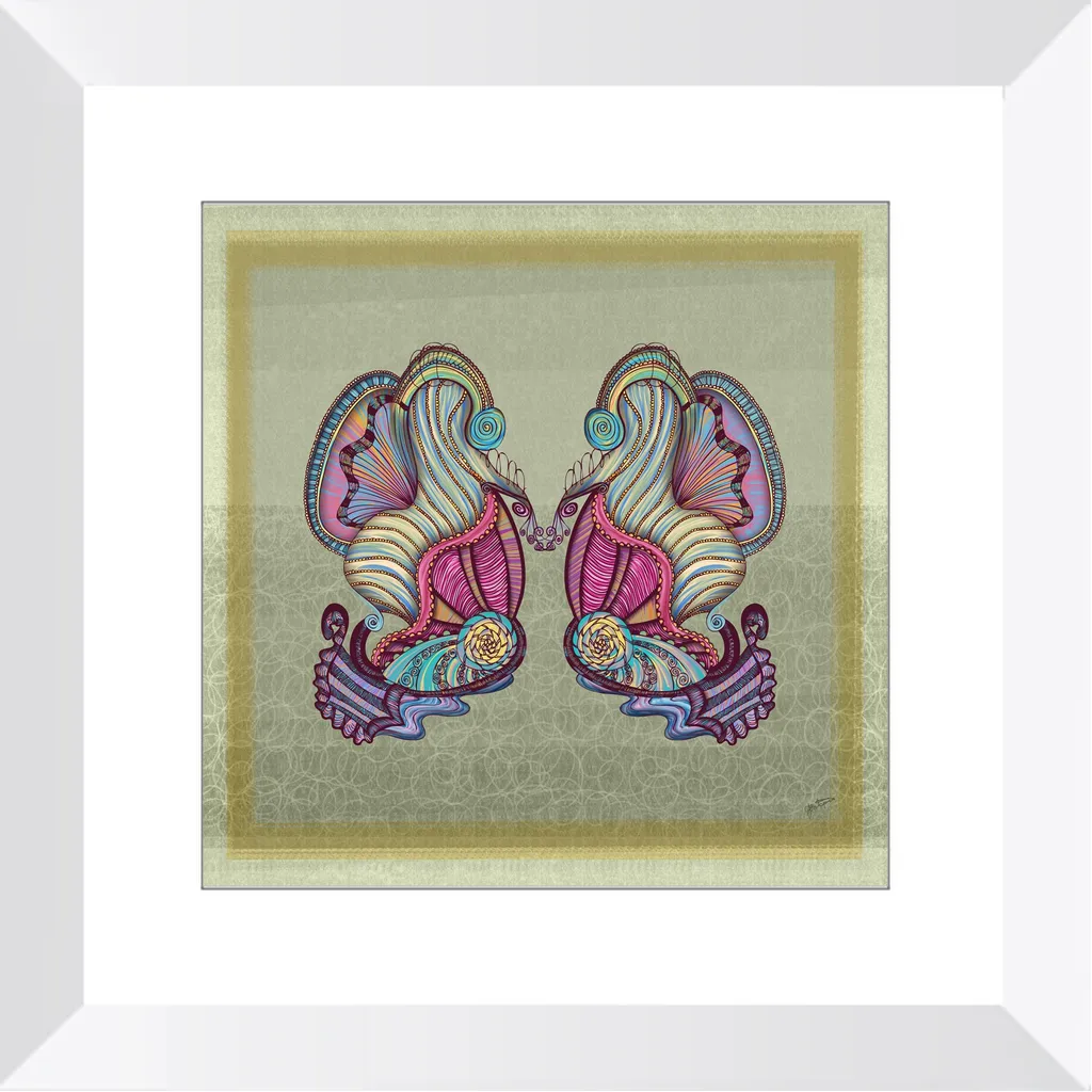Mermaid Seashells Framed Art Print