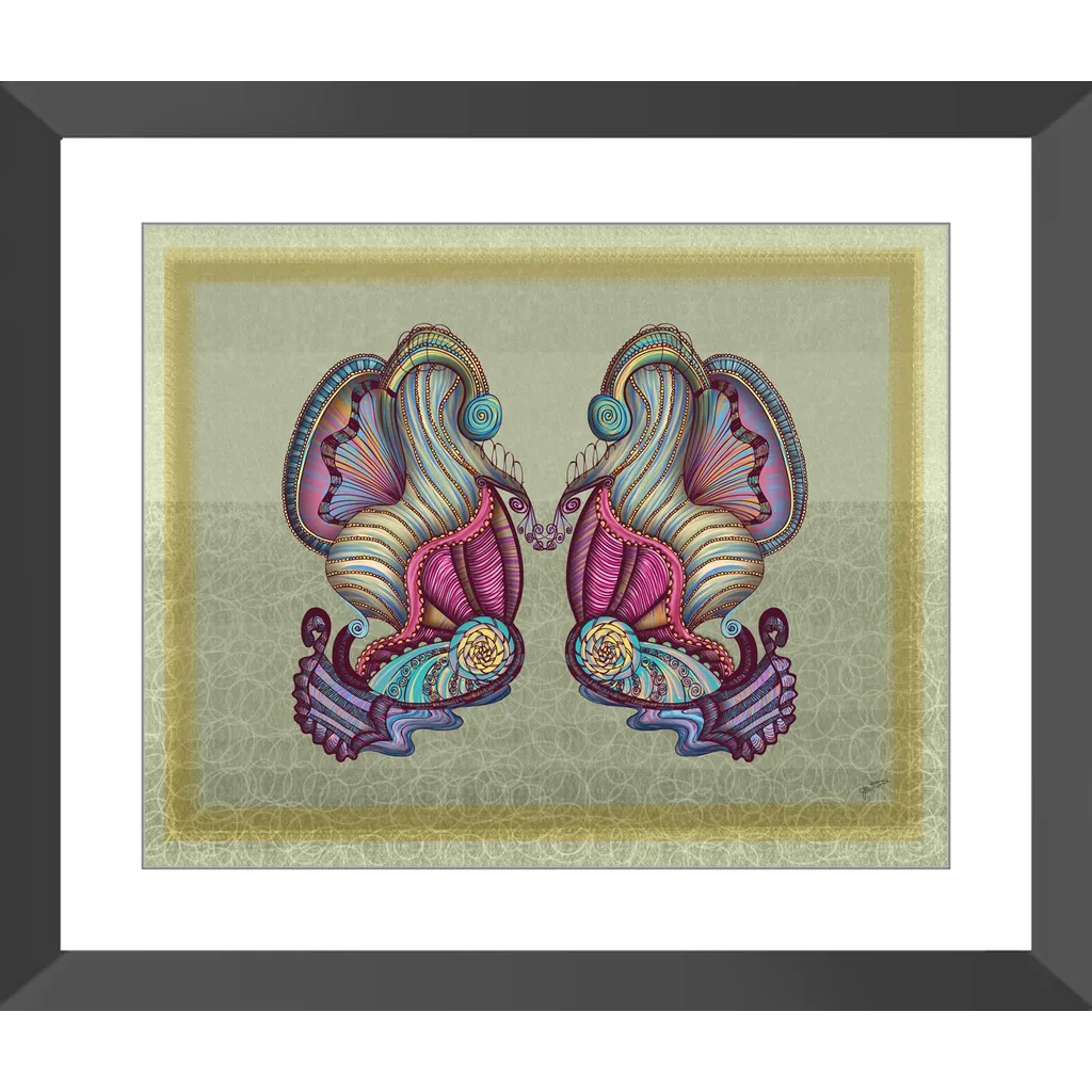 Mermaid Seashells Framed Art Print