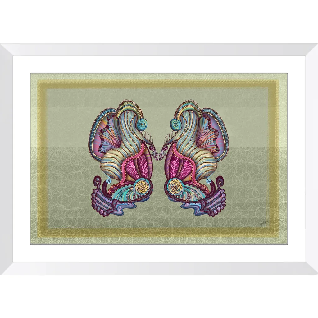 Mermaid Seashells Framed Art Print