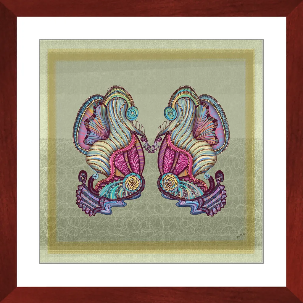 Mermaid Seashells Framed Art Print