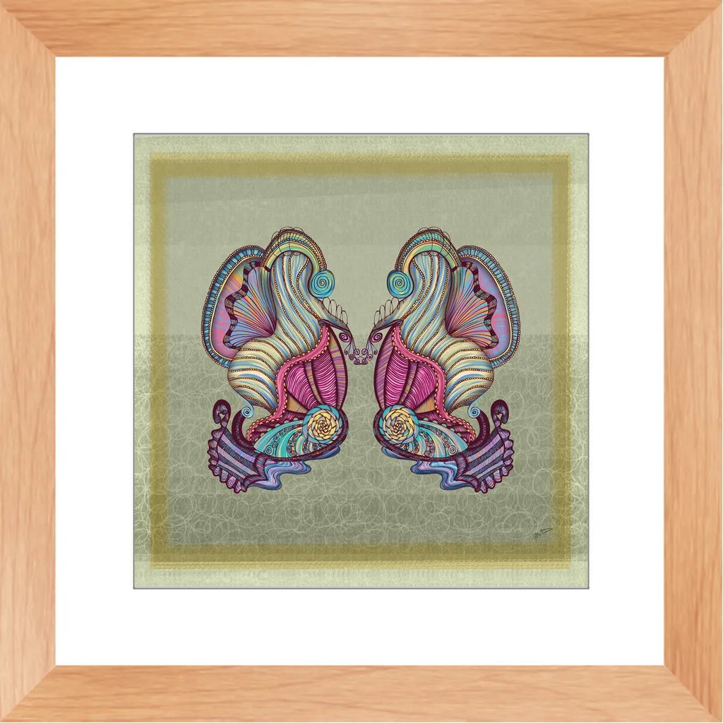 Mermaid Seashells Framed Art Print
