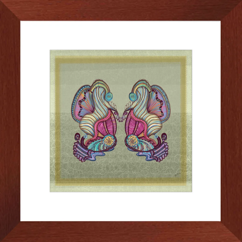 Mermaid Seashells Framed Art Print