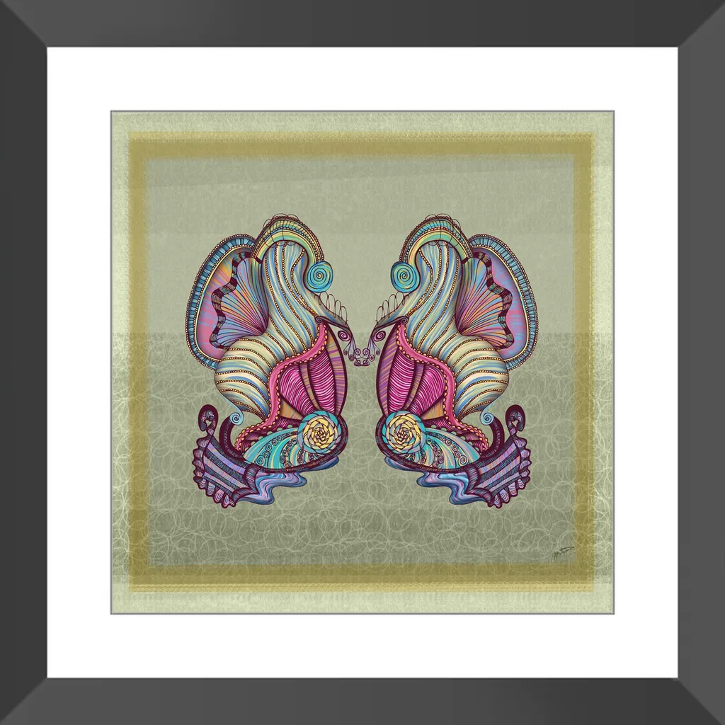 Mermaid Seashells Framed Art Print