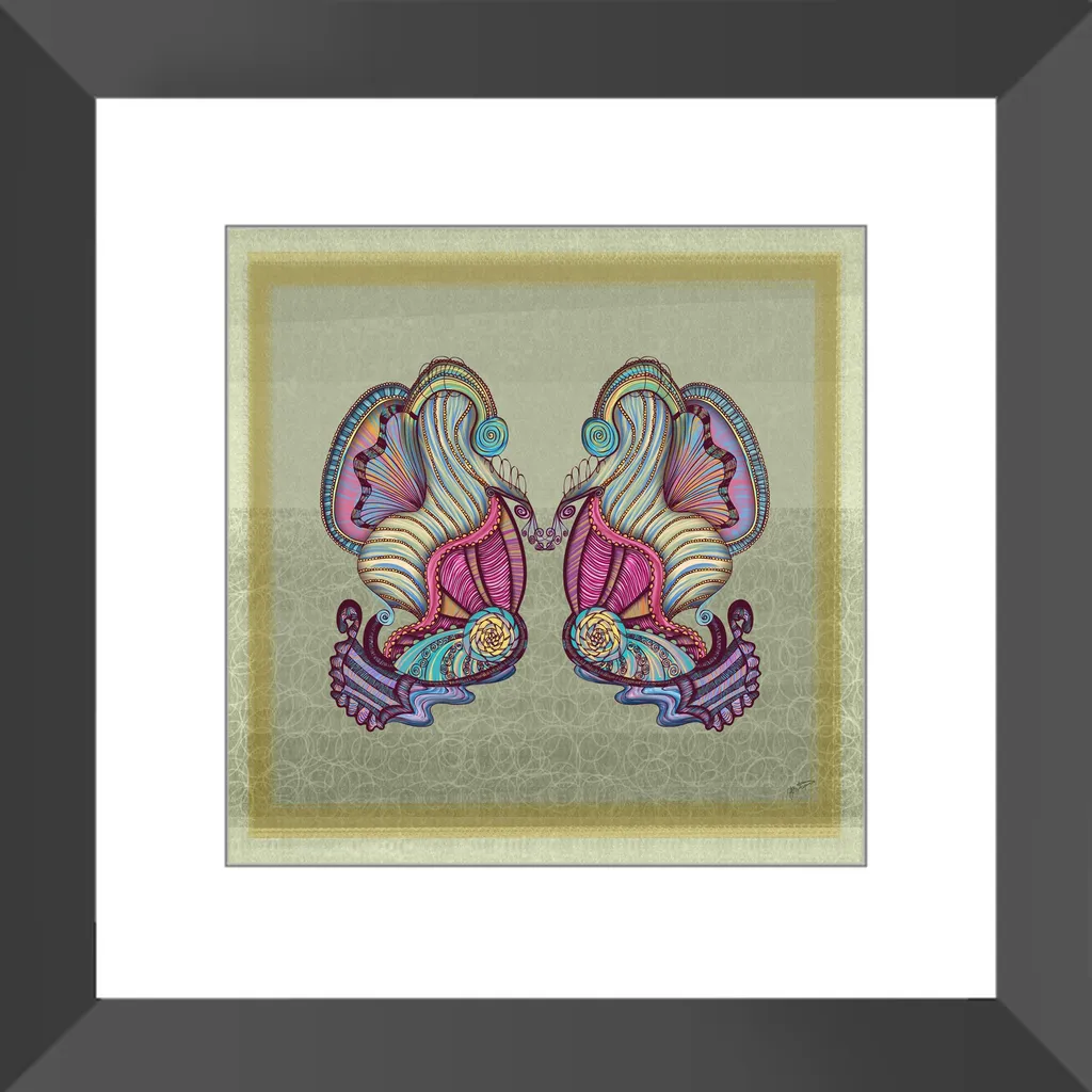 Mermaid Seashells Framed Art Print