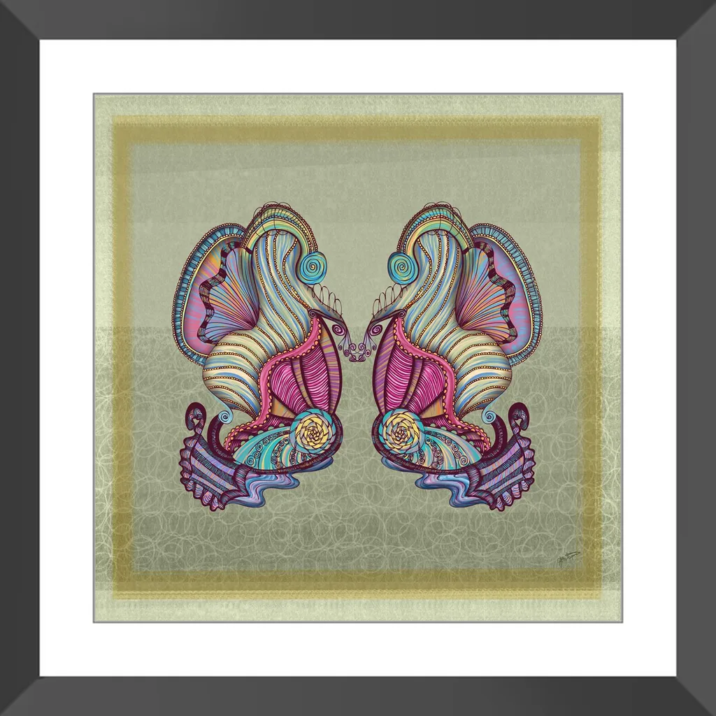 Mermaid Seashells Framed Art Print