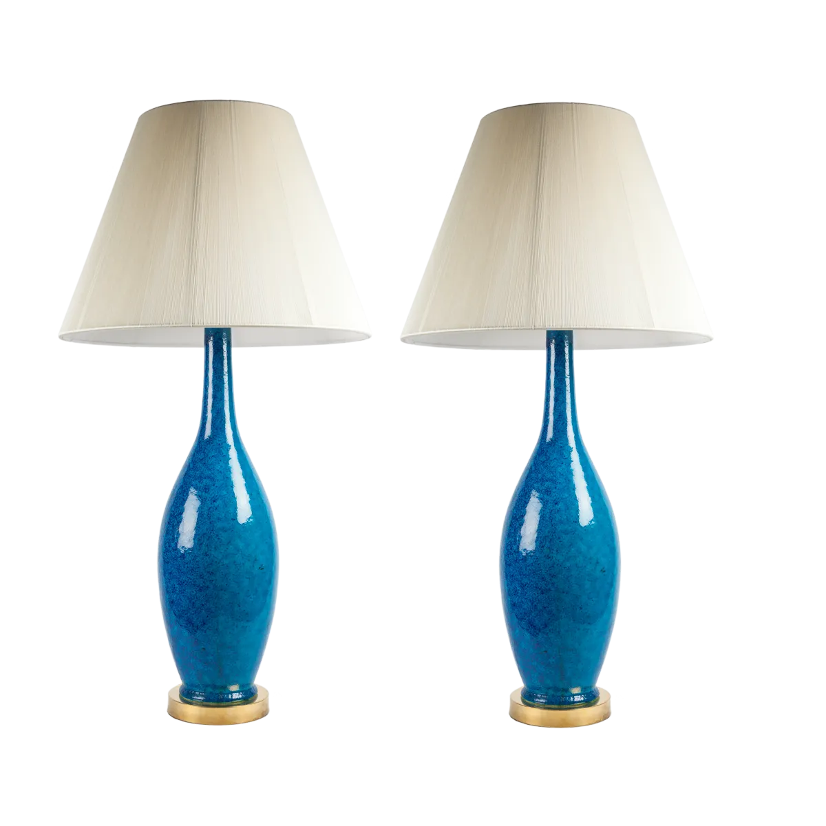 Midcentury Blue Ceramic Lamp