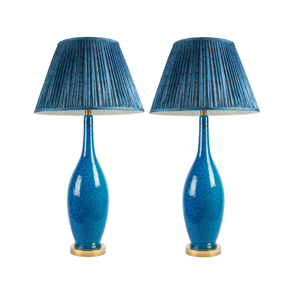 Midcentury Blue Ceramic Lamp