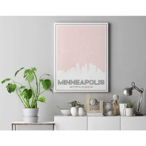 Minneapolis, Minnesota skyline and map