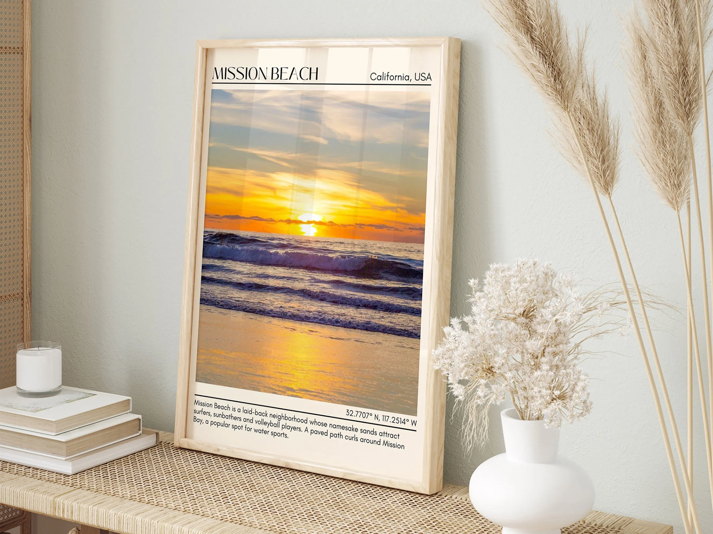 Mission Beach Wall Art Canvas, USA