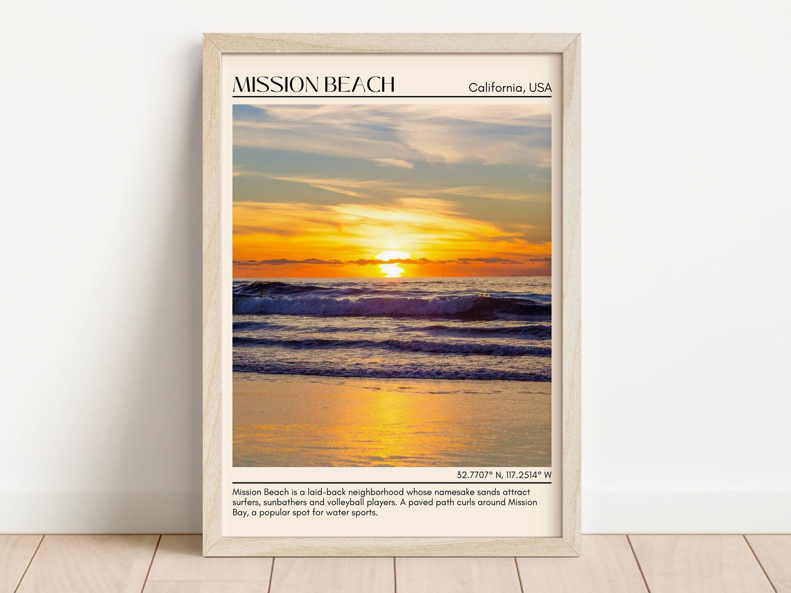 Mission Beach Wall Art Canvas, USA