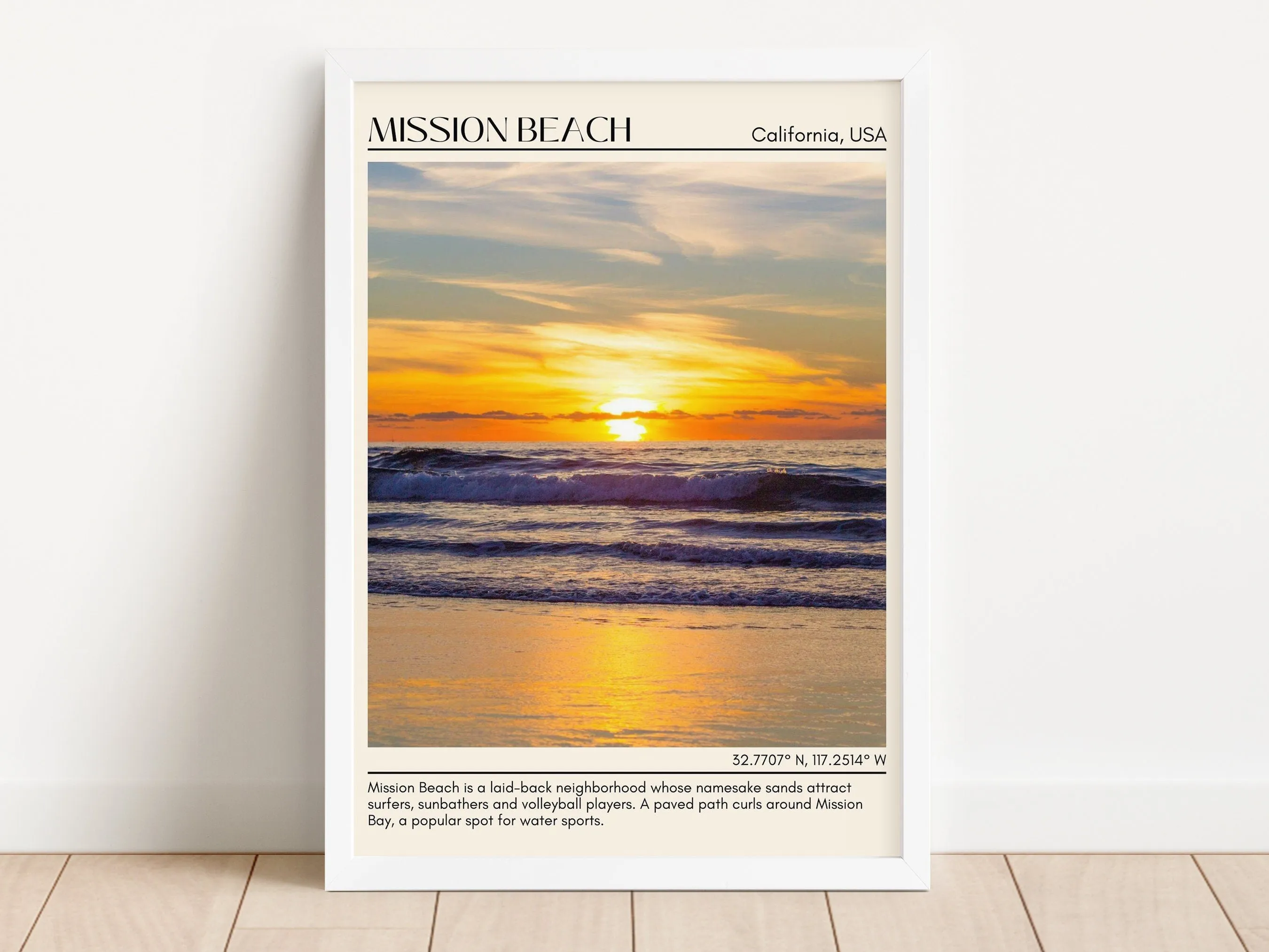 Mission Beach Wall Art Canvas, USA