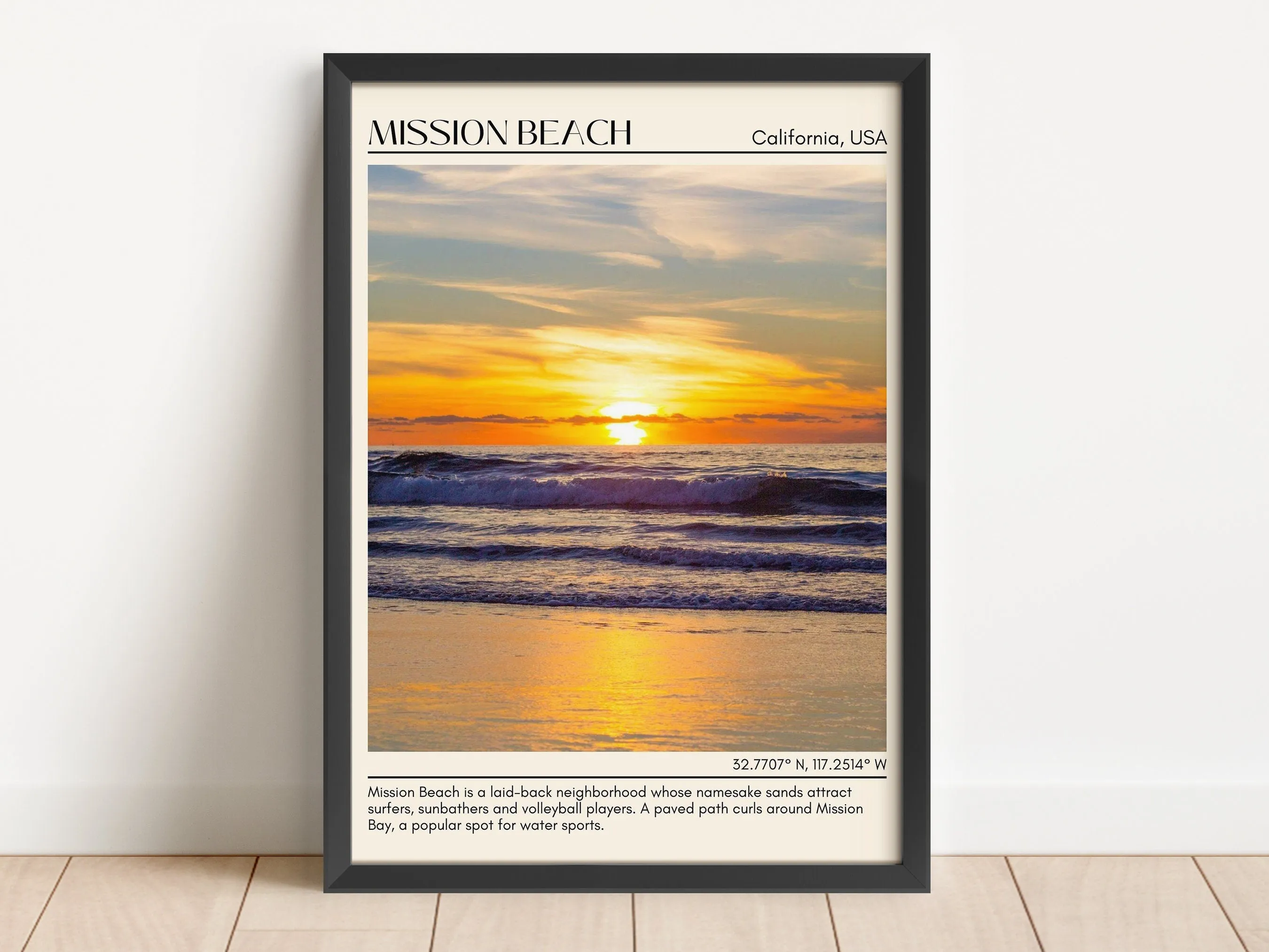Mission Beach Wall Art Canvas, USA