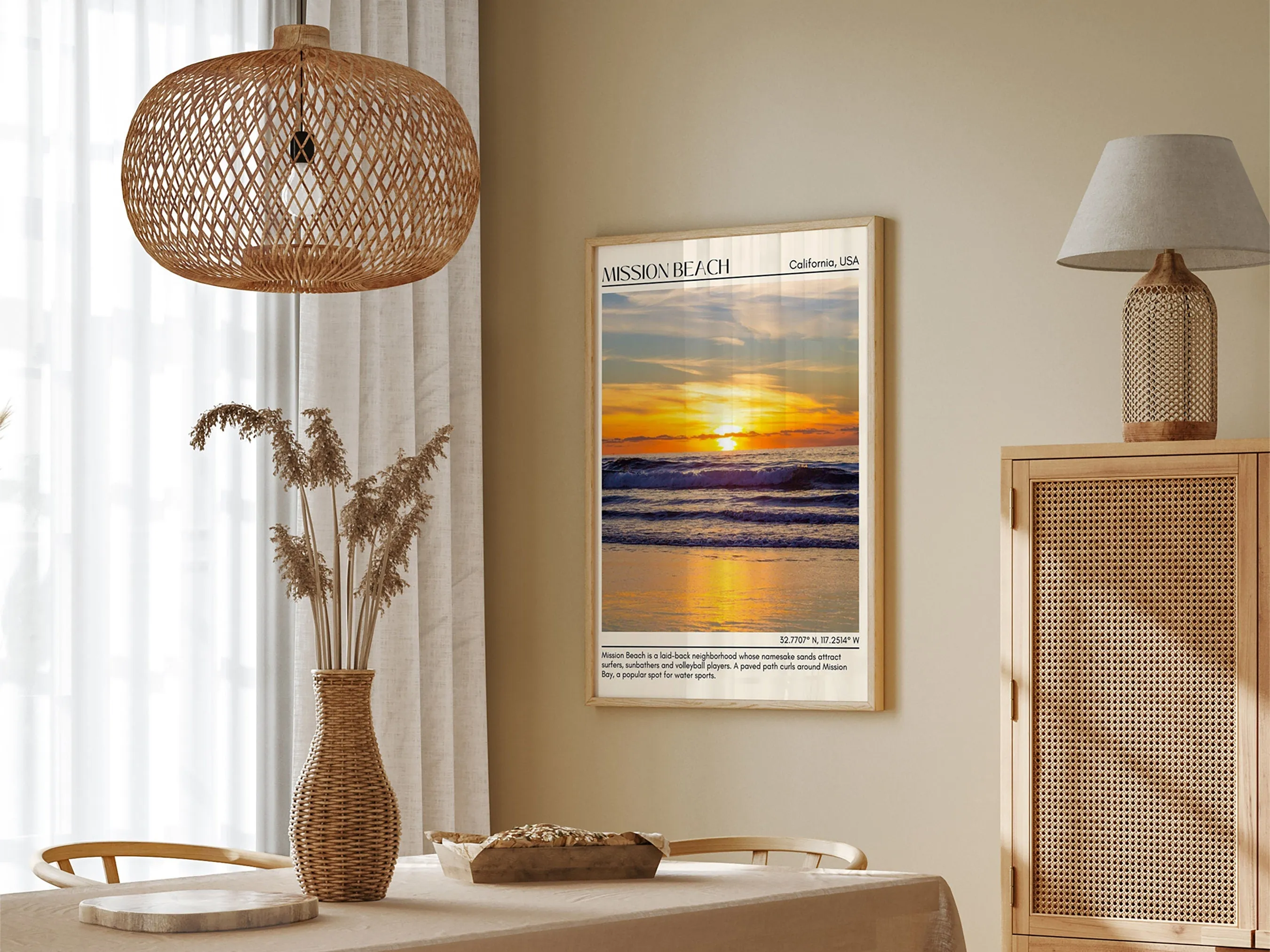 Mission Beach Wall Art Canvas, USA
