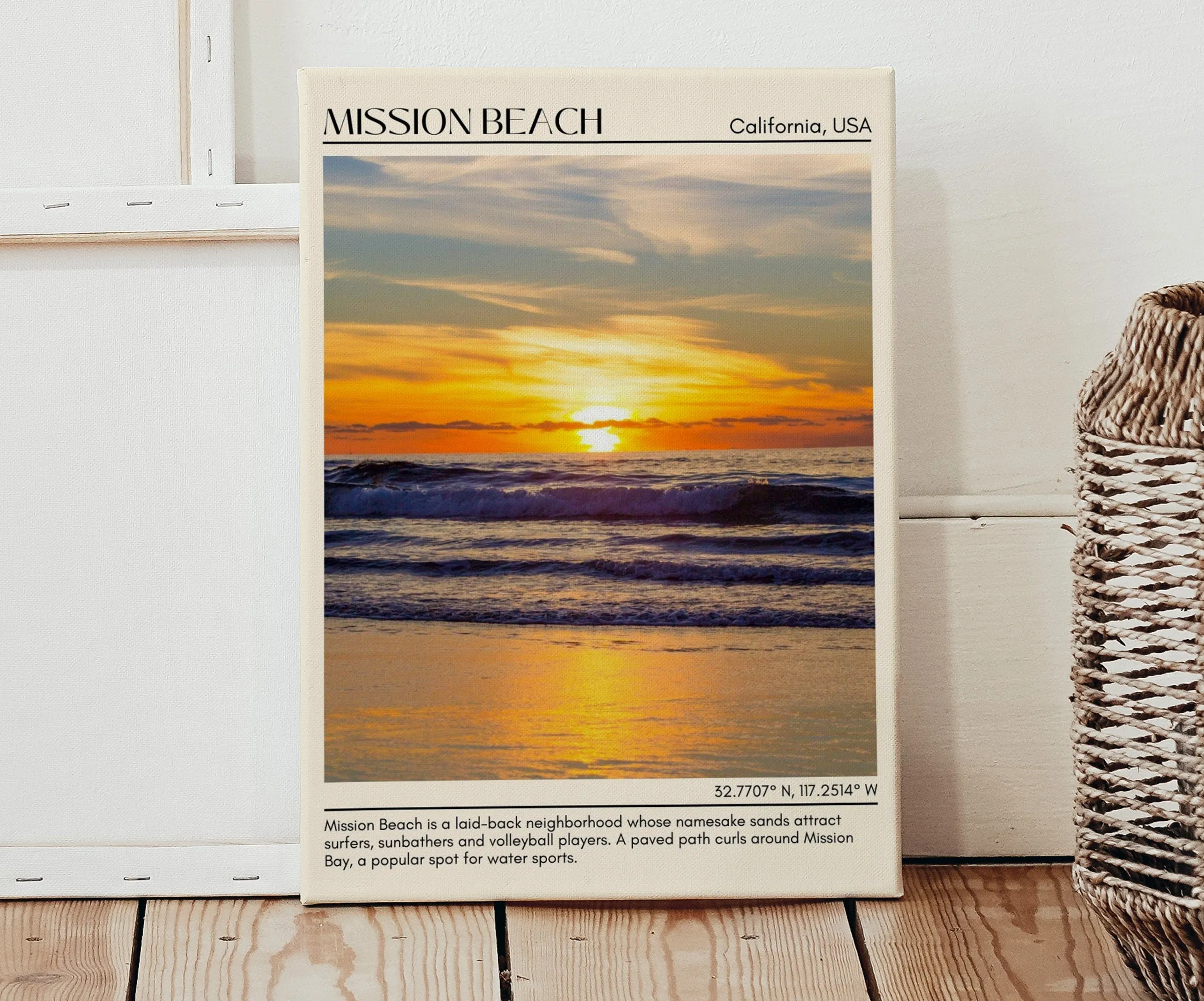 Mission Beach Wall Art Canvas, USA