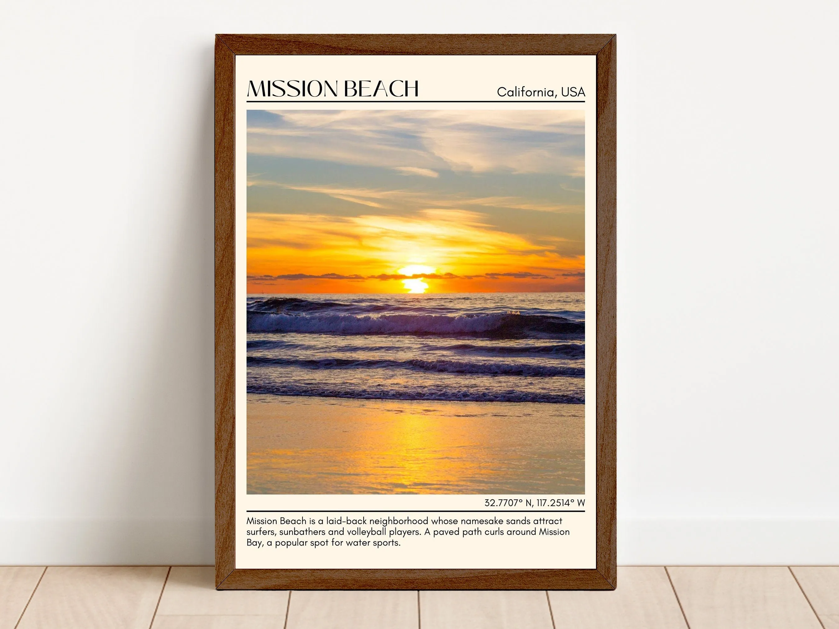 Mission Beach Wall Art Canvas, USA