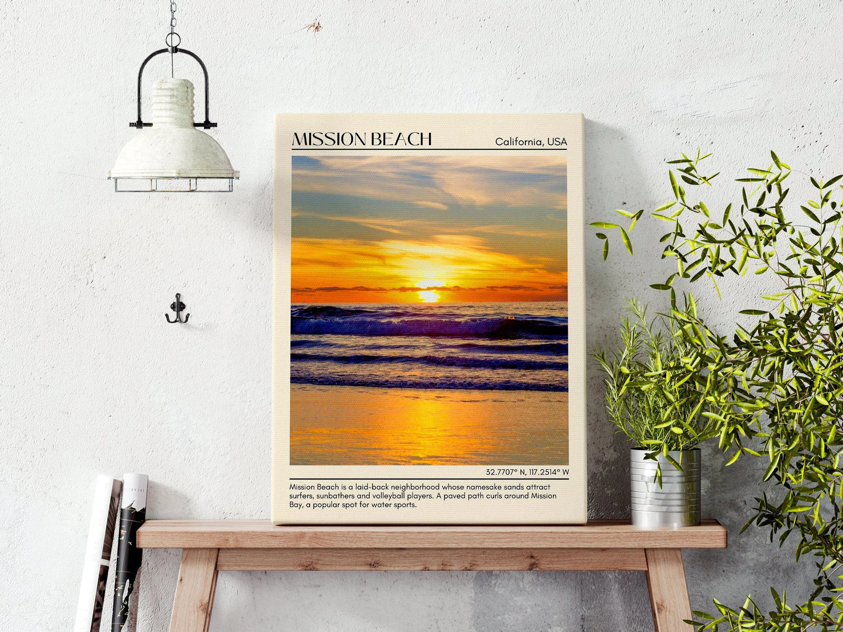 Mission Beach Wall Art Canvas, USA