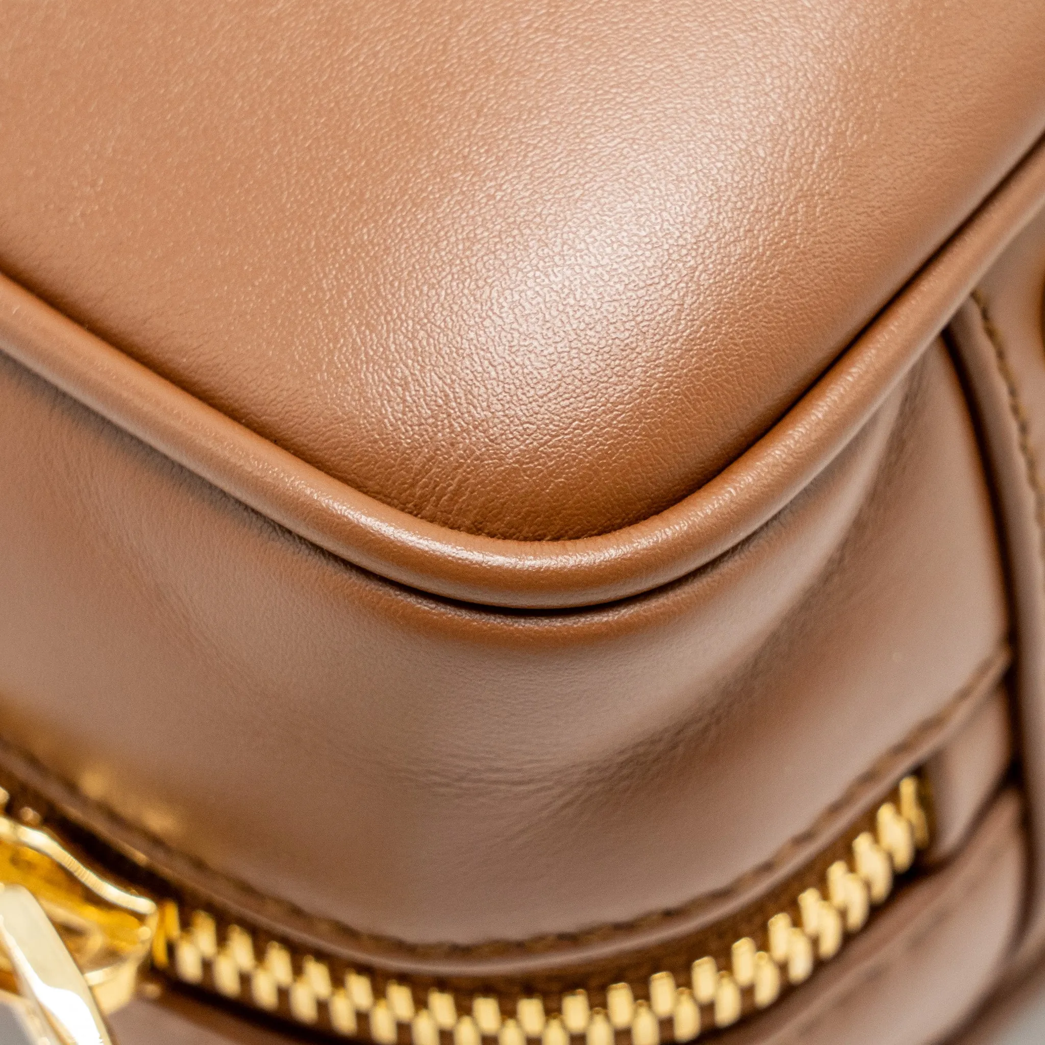 Miu Miu Cognac Arcadie Leather Bag Brown GHW