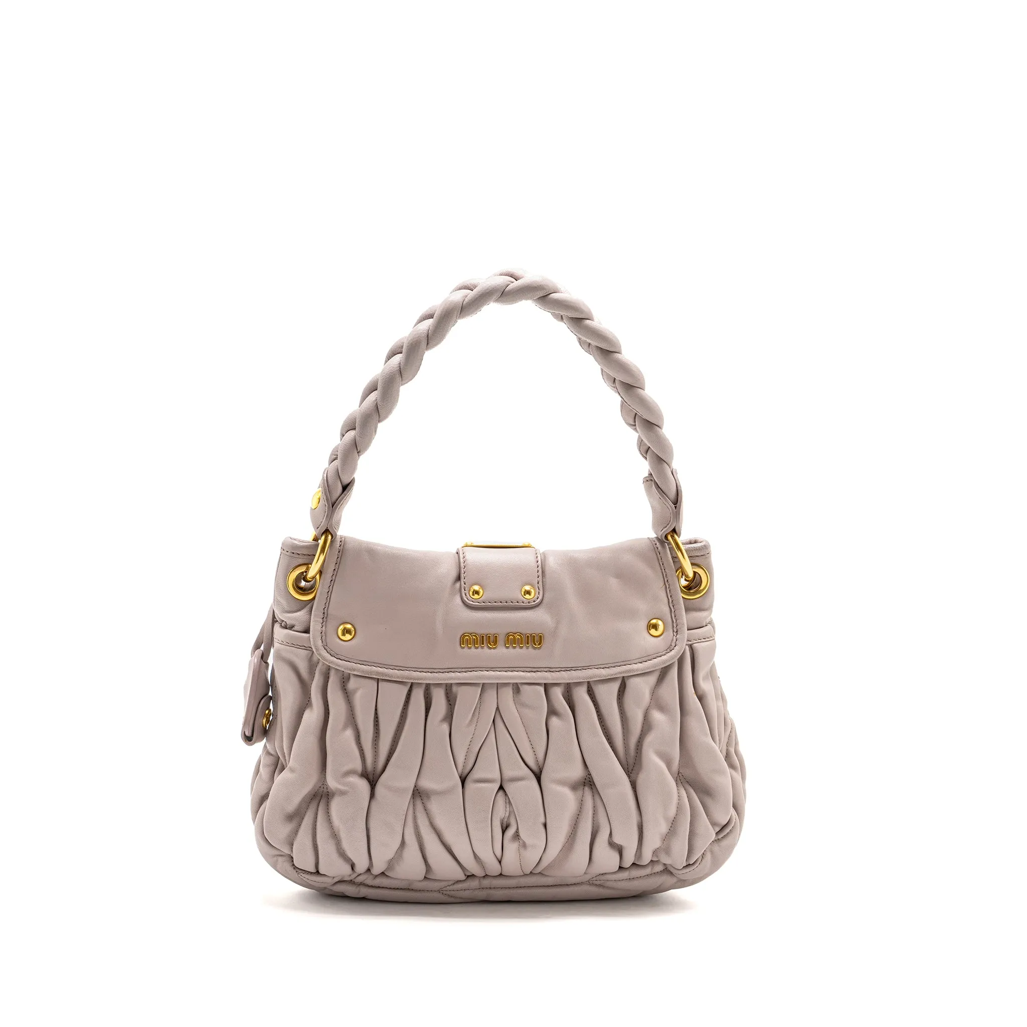 Miu Miu Sacca Con Matelasse Handbag Leather Light Purple GHW
