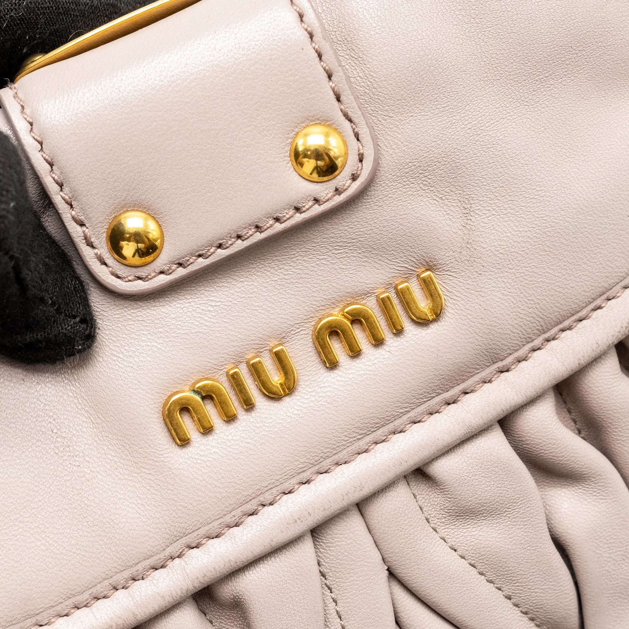 Miu Miu Sacca Con Matelasse Handbag Leather Light Purple GHW
