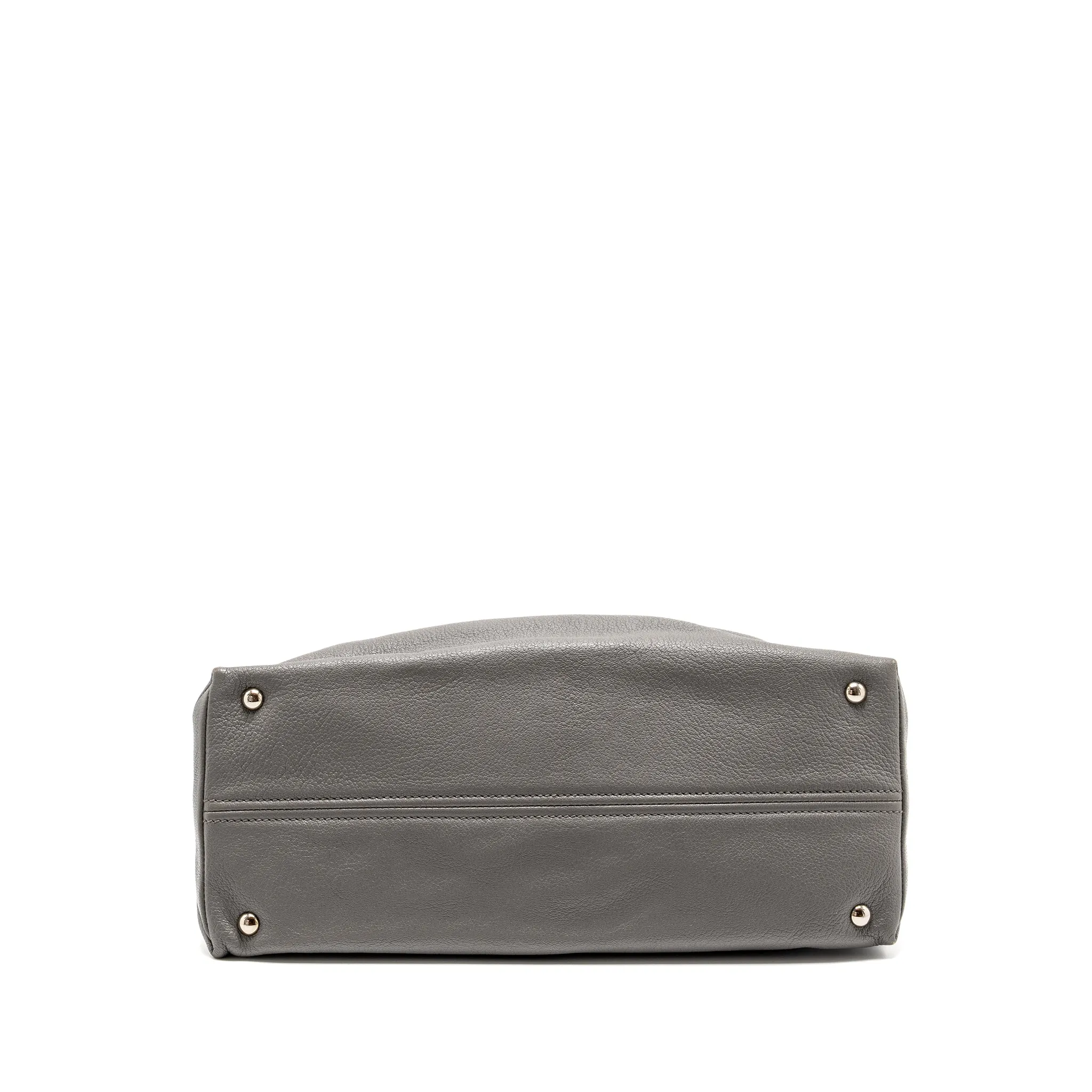 Miu Miu Tote Bag Leather Grey SHW