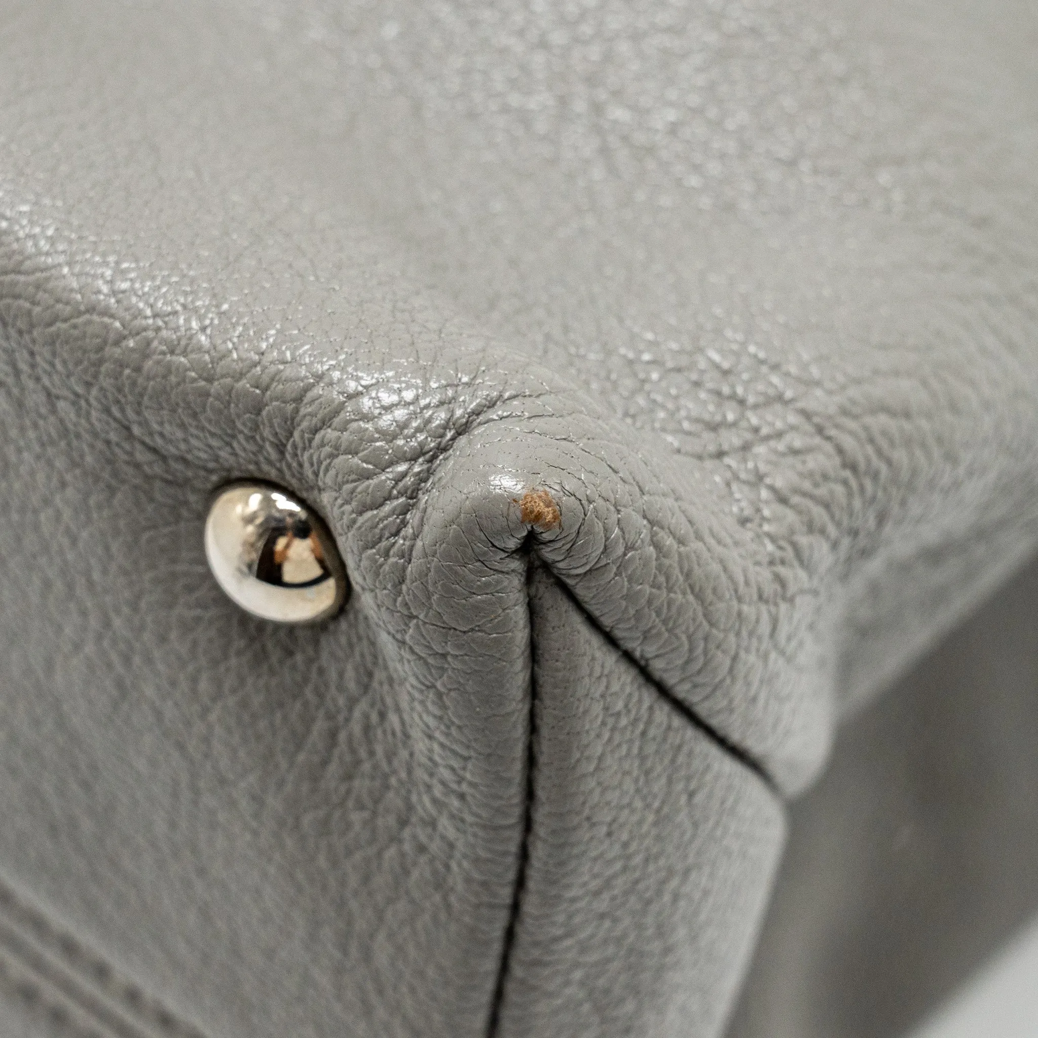 Miu Miu Tote Bag Leather Grey SHW