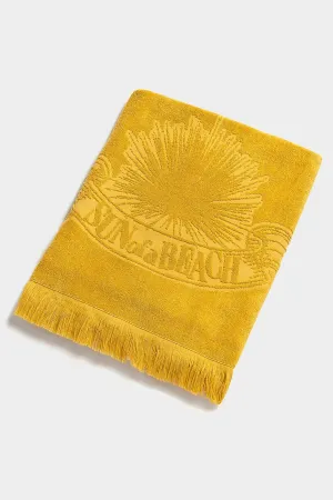 Monochrome Beach Towel in Just Curry