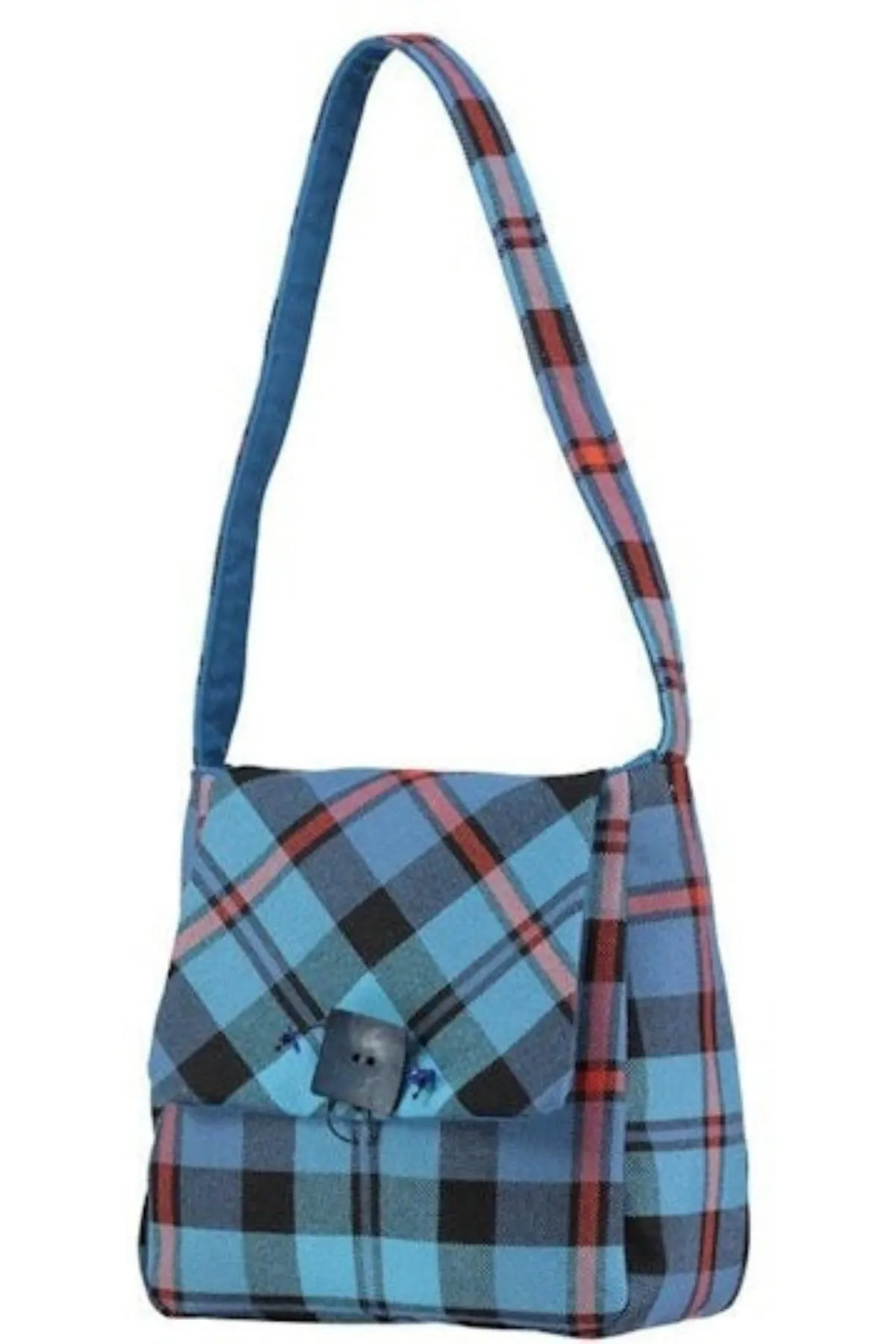 Multi Pockets Tartan Shoulder Bag