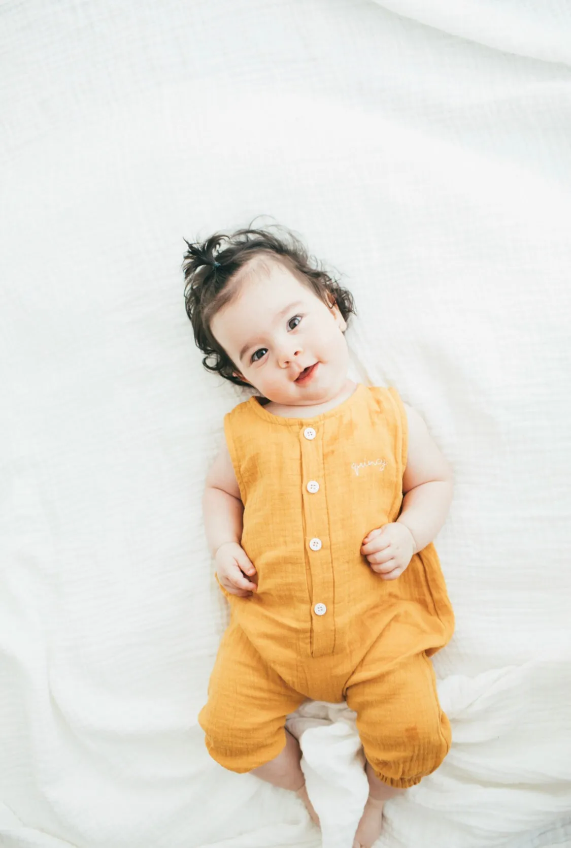 Mustard Teddy Romper