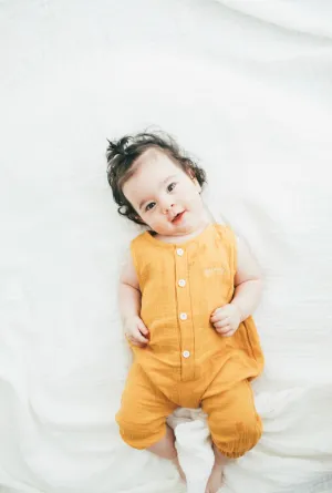 Mustard Teddy Romper