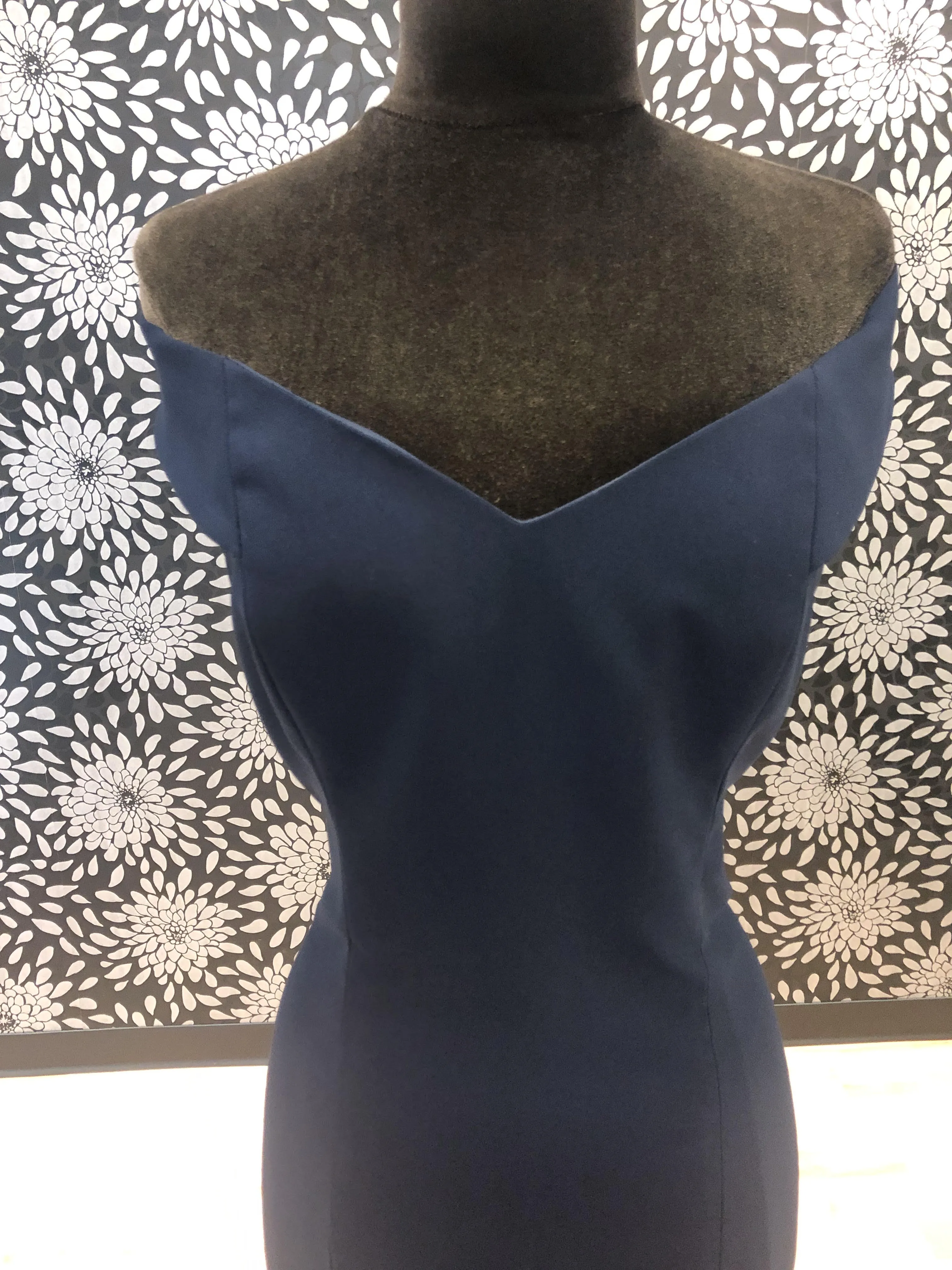 Navy Off the Shoulder Gown