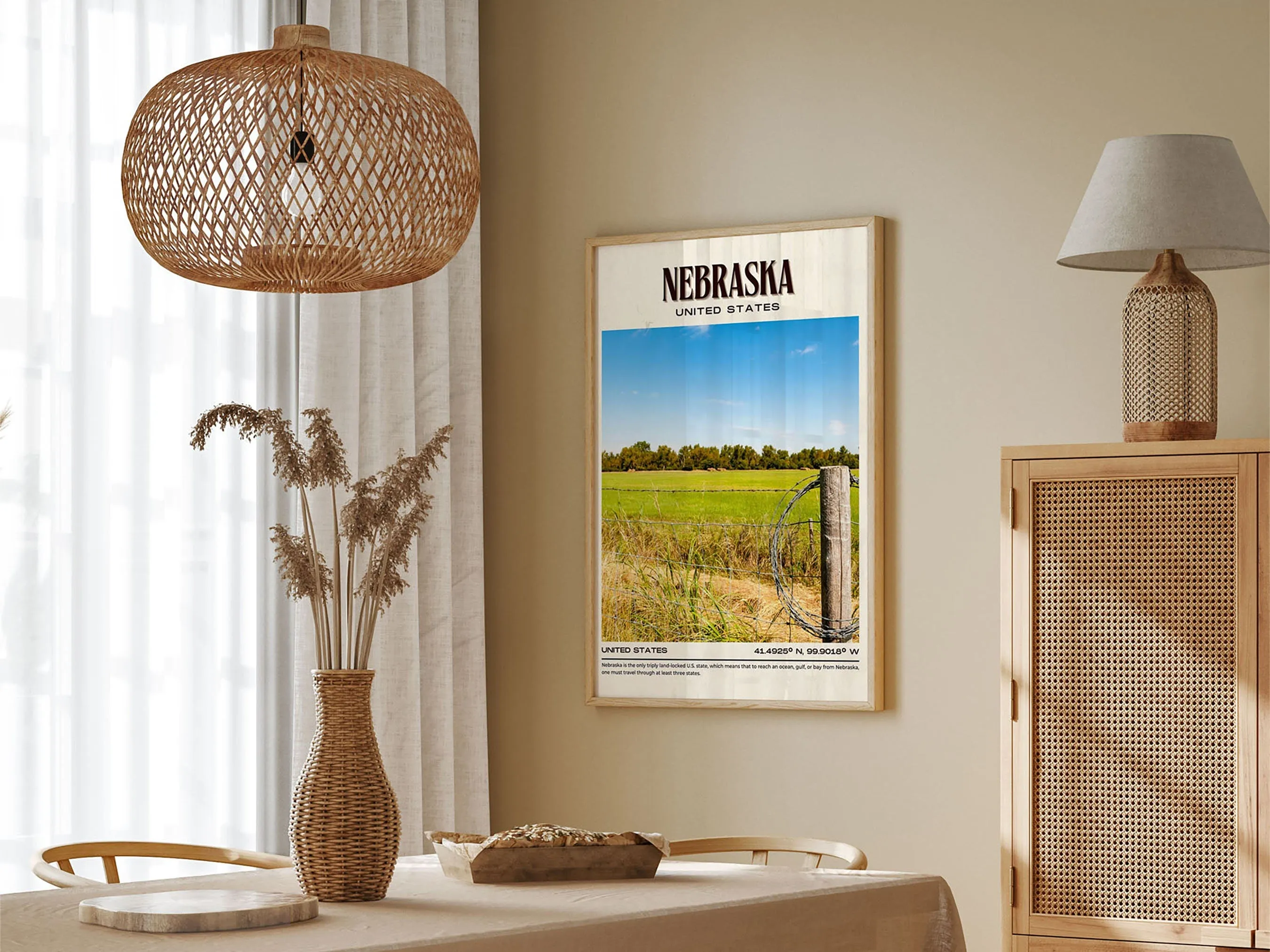 Nebraska Vintage Wall Art, USA